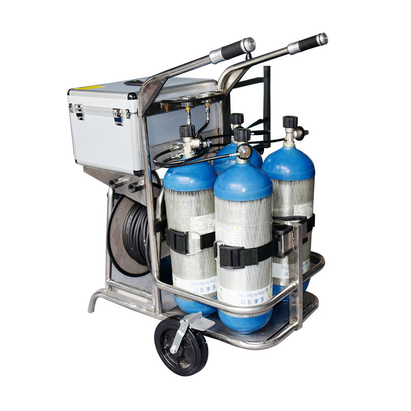 Trolley Movable Long Tube Trolley Self Contained Air Airline Breathing Apparatus For 2 Persons 